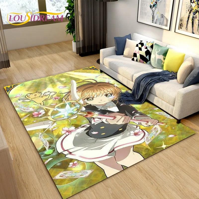 Милый мультяшный коврик Cardcaptor Sakura, коврик для гостиной, спальни, диван, коврик для украшения, детский нескользящий напольный коврик