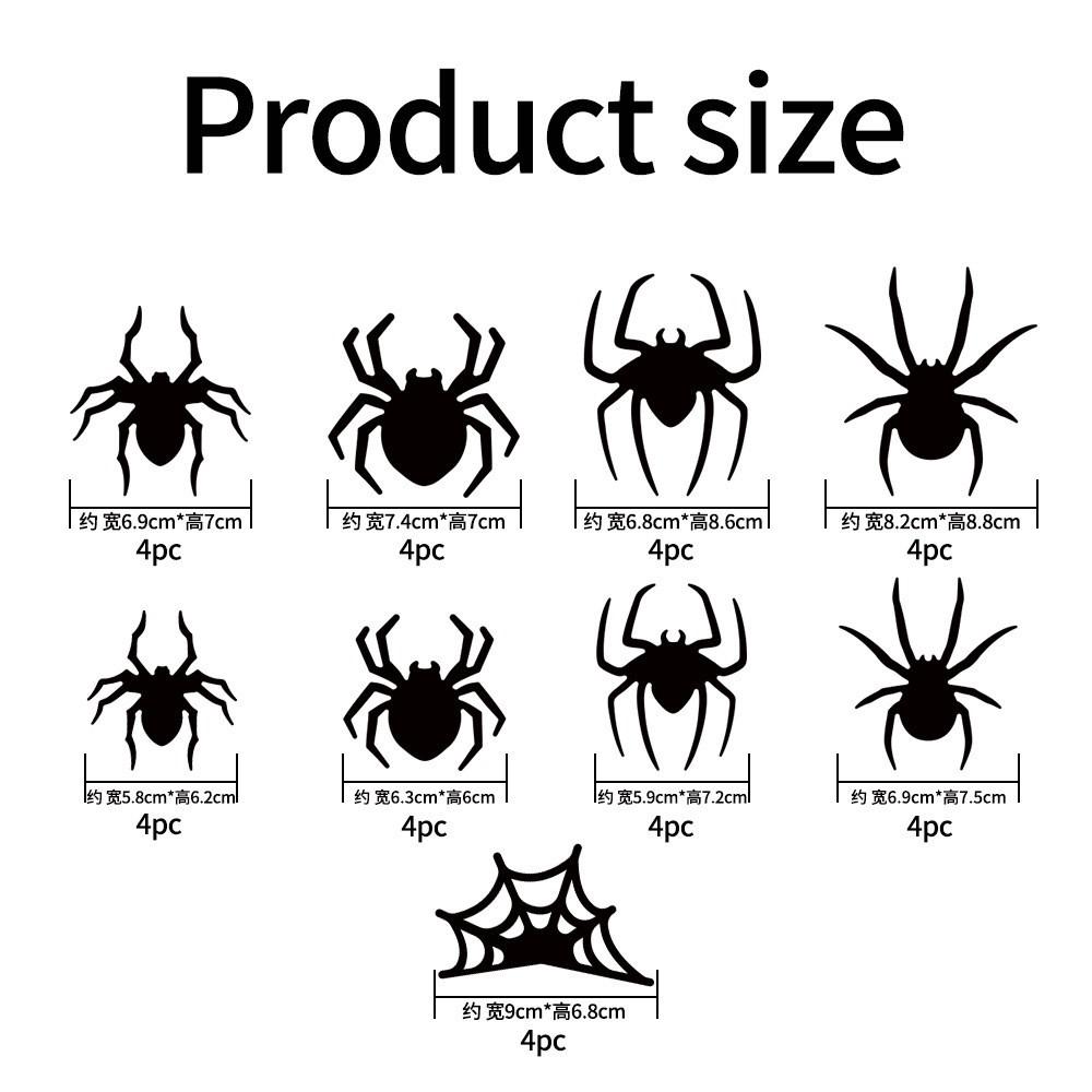 Halloween Decorations 3D LED Light-Up Spider Bat Wall Stickers Set, Glow in Dark for Home Bar, 16 Pack