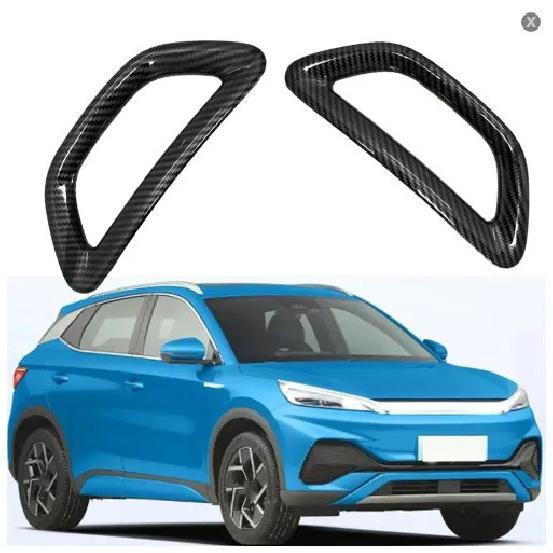 For BYD Yuan Plus ATTO 3 Interior Carbon Fiber Armrest Center Control Water Cup Gear Shift Panel Air Vent Cover