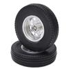 2Pcs Metal Front Hub with 22mm Width Rubber Tires for Tamiya 1 14 RC Trailer Tractor TruckSilver