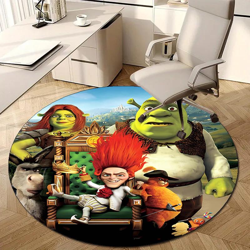 1pc Shrek1 Design Printed Area Round Carpet for Bedroom Living Room Home Decor Rugs Mat Non Slip Mat Rug for Bedside