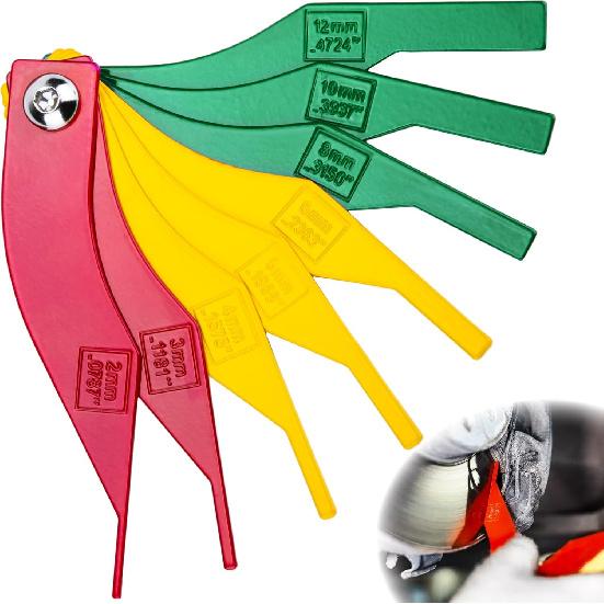 8 шт. Толщиномеры тормозных накладок, Инструмент для измерения толщины тормозных колодок, Цветной индикатор толщины тормозных колодок с метрическими и SAE размерами, Инструмент для сброса тормозных поршней, Для