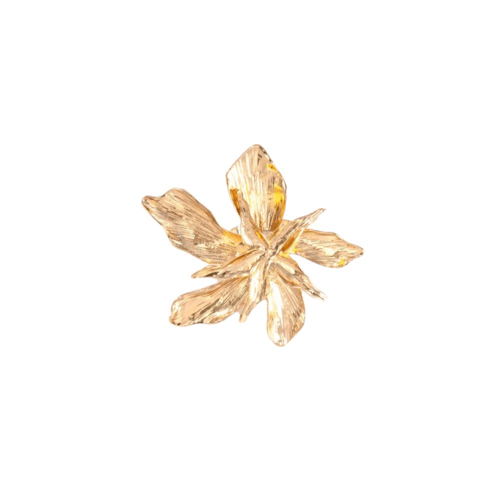 Adjustable Metal Flower Ring Double Layered Irregular Geometric Petal Ring  Trendy
