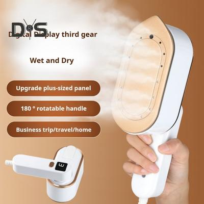 Отпариватель для одежды 2-в-1 Ручной отпариватель мощностью 1200 Вт с резервуаром для воды на 150 мл Экран дисплея 3 уровня выхода пара Портативный утюг для домашних путешествий