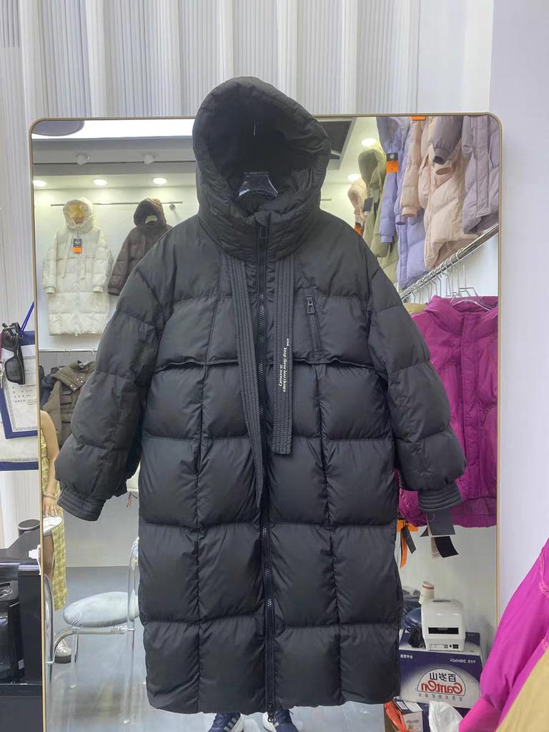 Новая утепленная куртка-пуховик с капюшоном, женская свободная куртка средней и длинной длины, зимняя новая модная куртка до колена