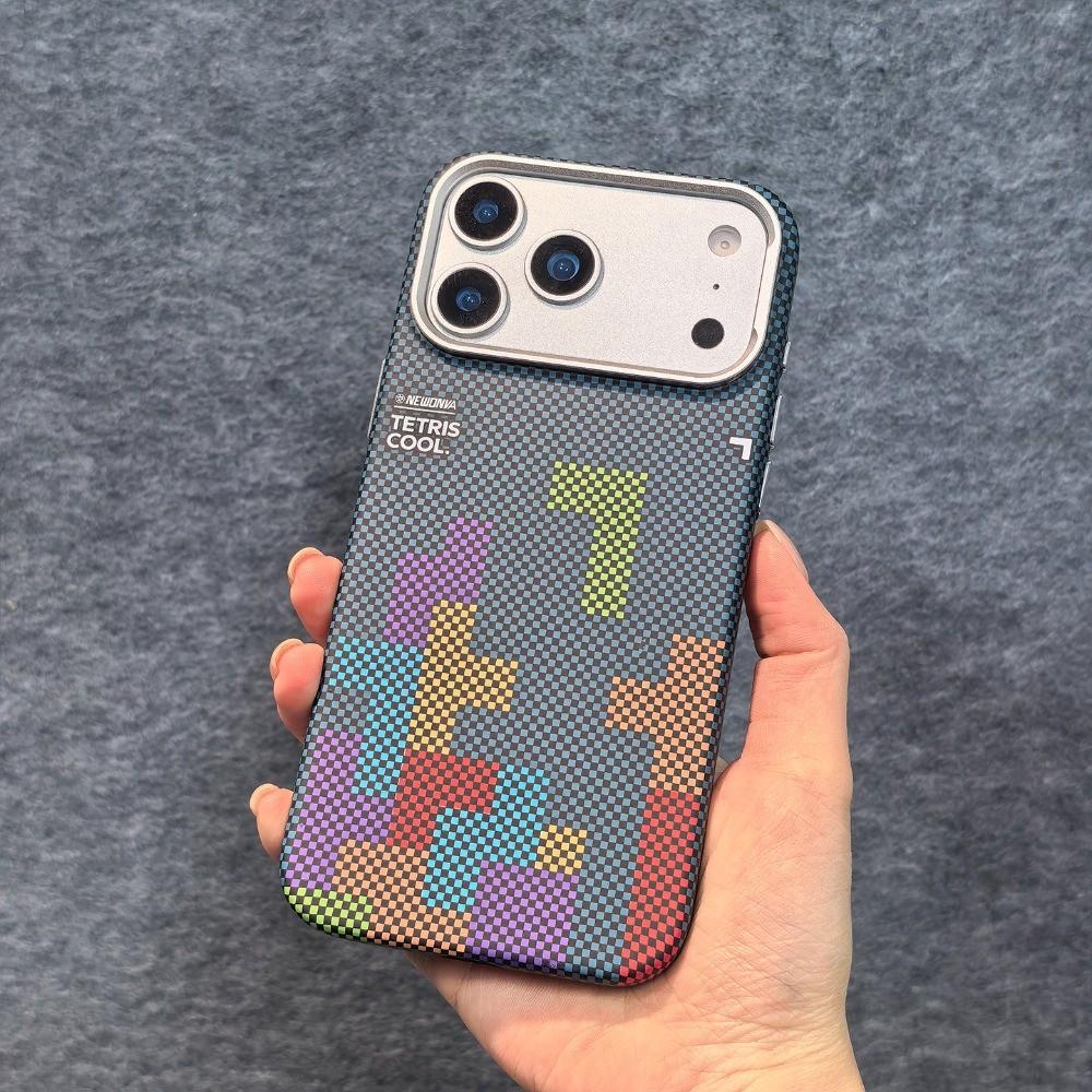 Fashion Patterns Carbon Fiber Texture N52 Magnet Phone Case for iPhone 17 Pro Max /16/15/14/13 /Shockproof /Thin Anti-fingerprint /Metal Camera Ring