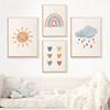 Boho Watercolor Sweet Rainbow Hearts Sunshine Nursery Posters Prints Canvas Painting Wall Art Pictures Baby Room Home Decor