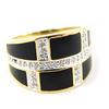 Black 'Romy' Gold Plated Ring