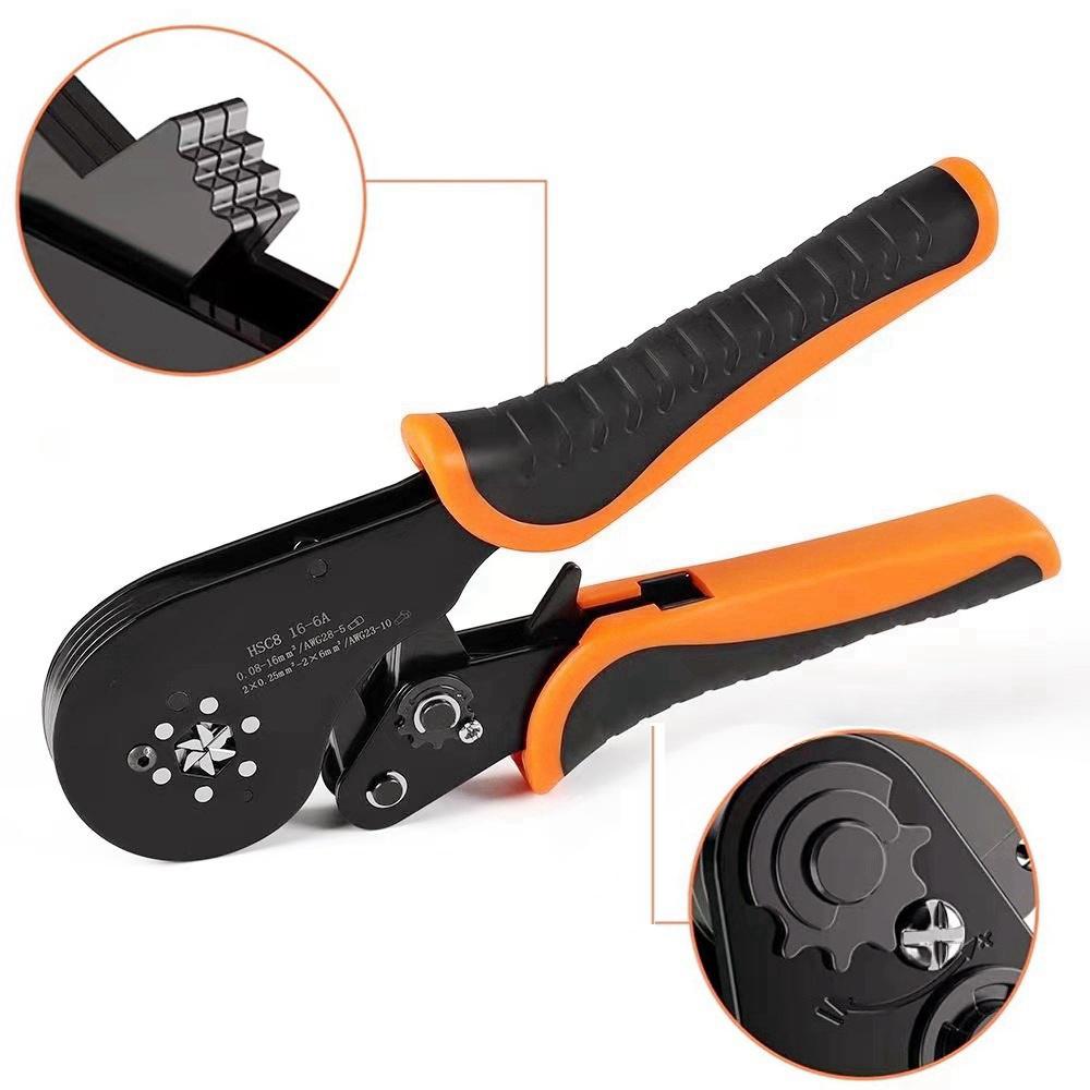 0,08-16 мм² 16-6 Инструменты для обжима трубчатых клемм Мини-клещи для обжима клемм большого размера Набор прецизионных электрических зажимов