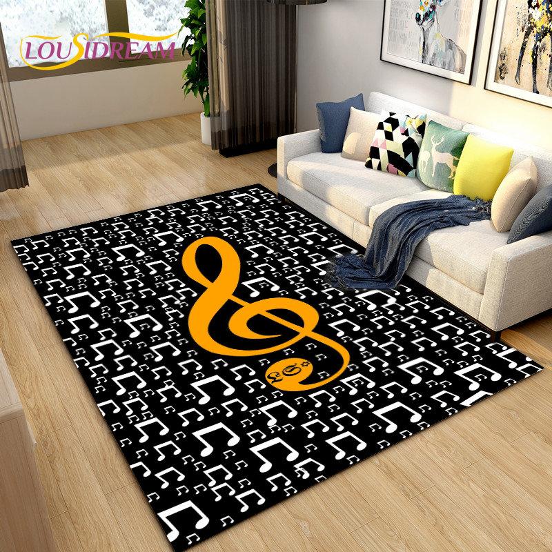 3D Creative Music Cartoon Area Rug Large,Carpet Rug for Living Room Bedroom Sofa Doormat Decoration,kids Play Non-slip Floor Mat