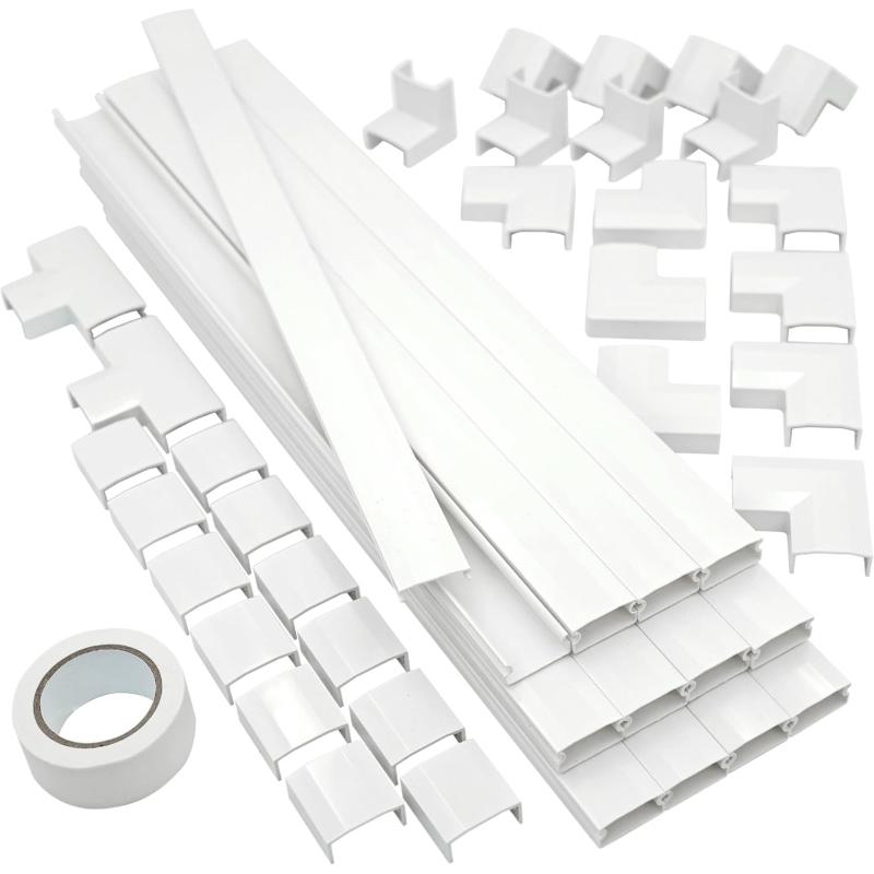 10Pcs 1 Set Wall Cord Cover Cable Concealer Complete Raceway Kit Wire Cables Hide Organizer