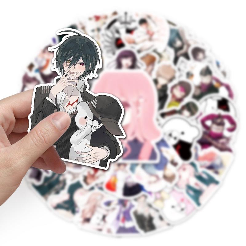 Наклейки с персонажами игры Danganronpa: Набор из 50 штук для ноутбуков, багажа и декора автомобиля