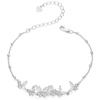 Silver Bracelet with Crystal Butterflies, 925 Silver