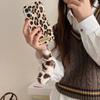 Luxury Leopard Pattern Animal Pu Leather Couple Soft Case For Iphone 16 15 14 11 12 13 Pro Max Iphone Cover With Lanyard