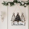 2D Christmas Three Trees Wooden Christmas Decoration Festival Atmosphere Decoration Hanging Pendant Holiday Gifts