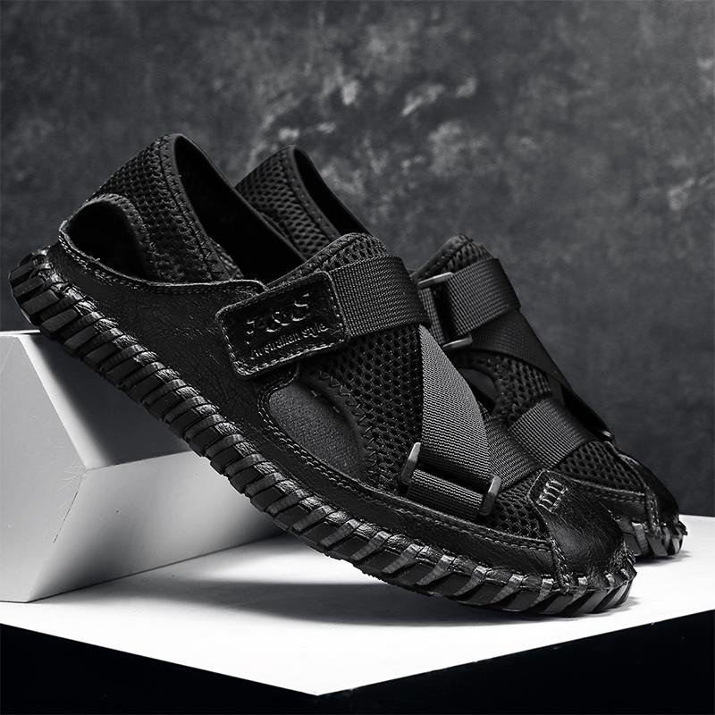 Fashion Men Sandals Summer Designer Casual Beach Shoes Male Outdoor Slippers Sport Leather Non-Slip Loafers Luxury Flats Plus Size 47