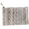 Плоская косметичка серии Vivienne Clio, Маленькая, 12 x 18 см, Бежевая, Вышивка кружевом, WK2505A2