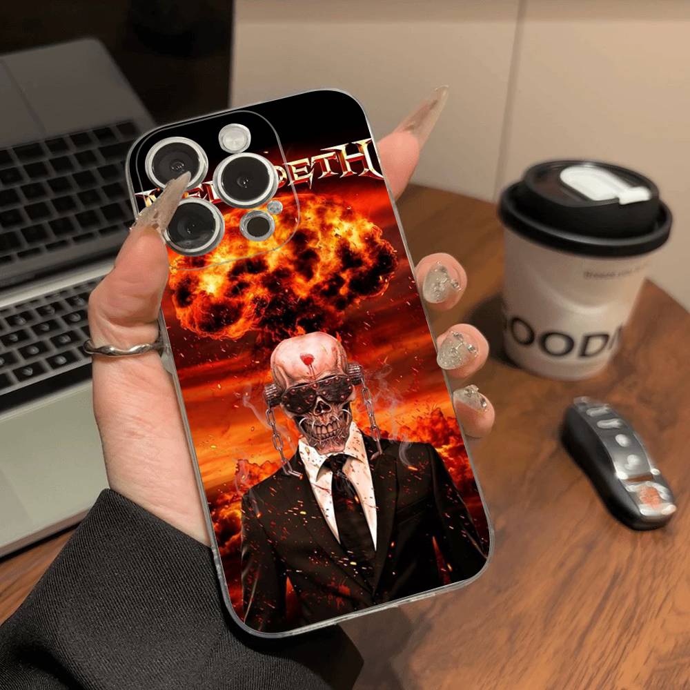 Music Rock M-Megadeth Phone Case For iPhone 17 16 15 14 Plus 13 12 11 Pro Max Transparent Shockproof Cover