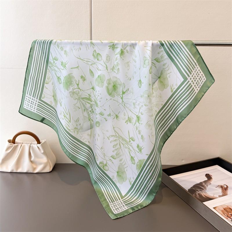 Luxury Scarf Shawl Turban Hijab Print Female Square Headscarf Bandana Neckerchief Headband Windproof Handkerchief Fashion Wraps