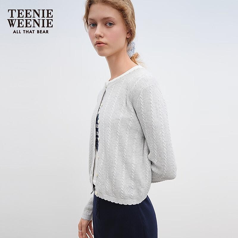 Teenie Weenie 2025 Autumn Lace Collar Knit Cardigan