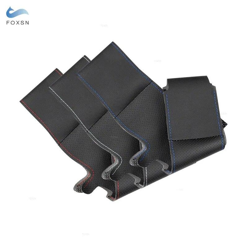 Мягкий перфорированный кожаный чехол для VW Golf 2009 Passat B5 Polo для Seat Leon 1999-2015, ручное шитье, накладка на руль автомобиля