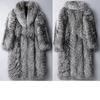 Autumn and Winter New Men's Fur Coat Imitation Fox Hair Long Coat Fattened and Enlarged Jacket Thermal Casual Trench Coat