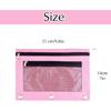 FEPITO 3Pack 3 Ring Binder Pencil Pouches Zipper Pouch Double Pocket Pencil Bag Mesh Window Pencil Case for Stationery