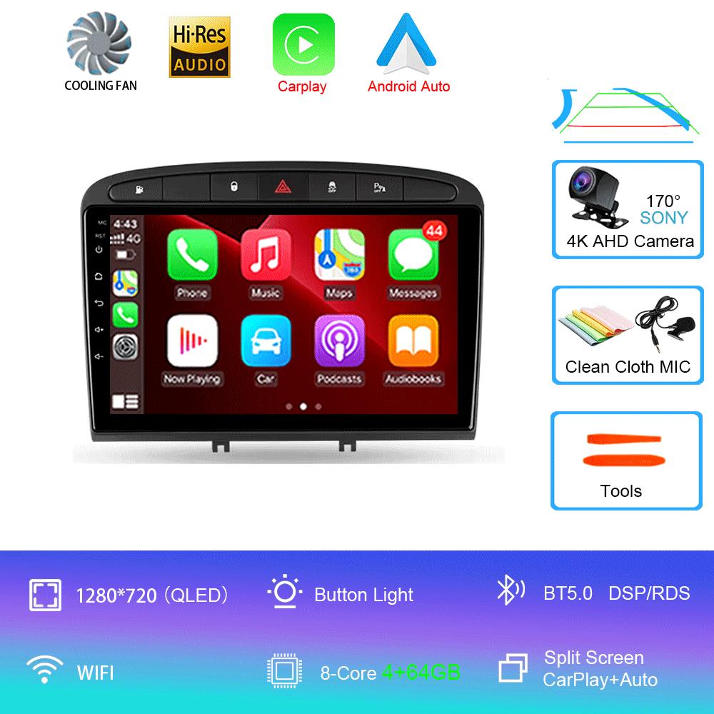 Android 14 Carplay Auto для Peugeot 308 308SW 2007-2015 408 2012-2020 GPS автомобильный радиоприемник мультимедиа видеоплеер стерео WIFI+4G DSP