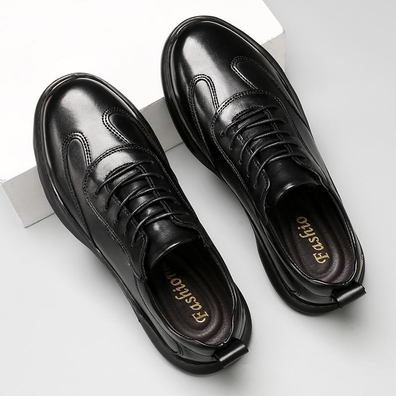 Fashion Men's Genuine Leather Sports Shoes Fashion Casual Sneakers New Outdoor Walking Shoes Men Non-Slip Comfortable Walking Shoes