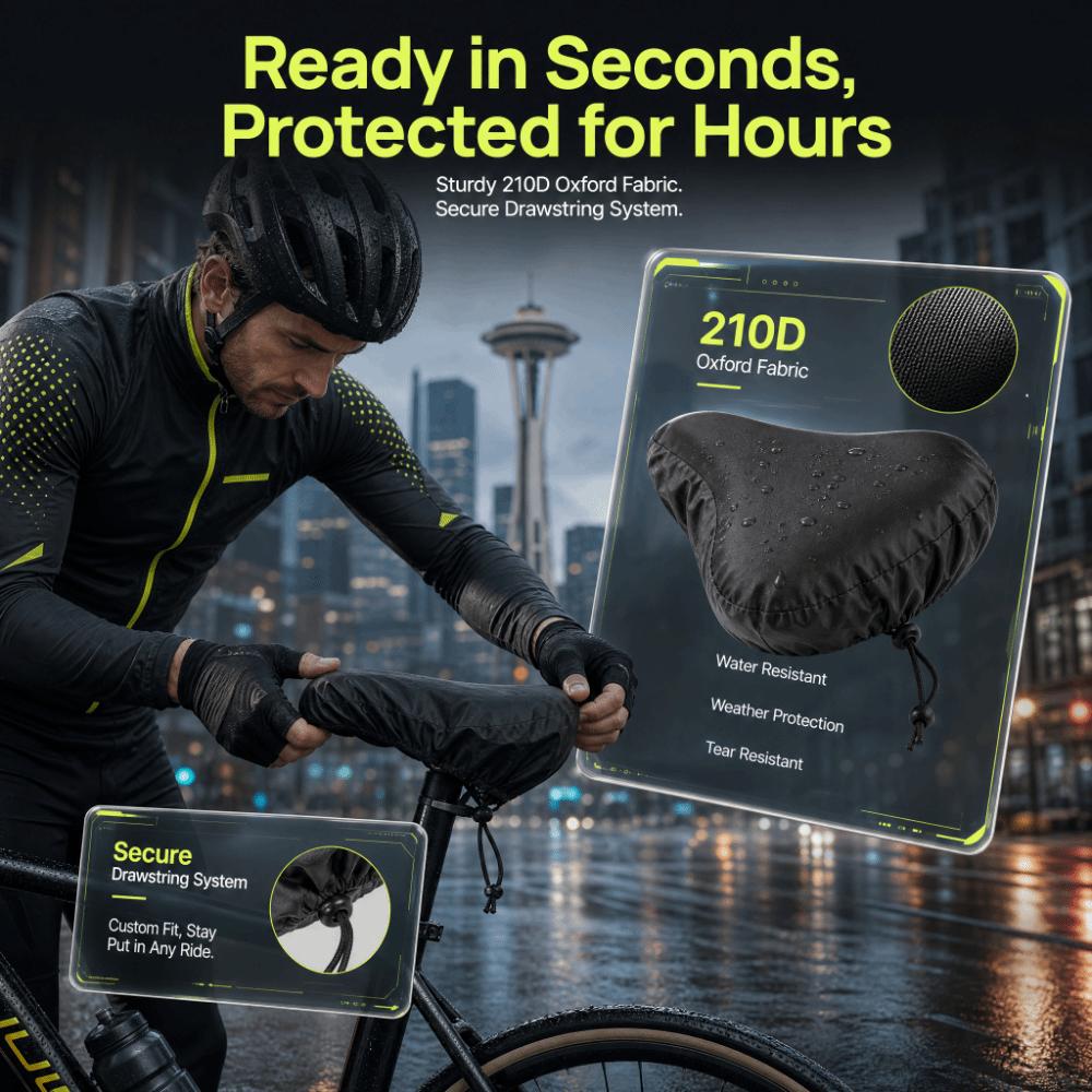 4PCS Washable Bicycle Saddle Cover 210D Oxford Fabric Bike Seat Rain Cover  Mountain Bike Protection