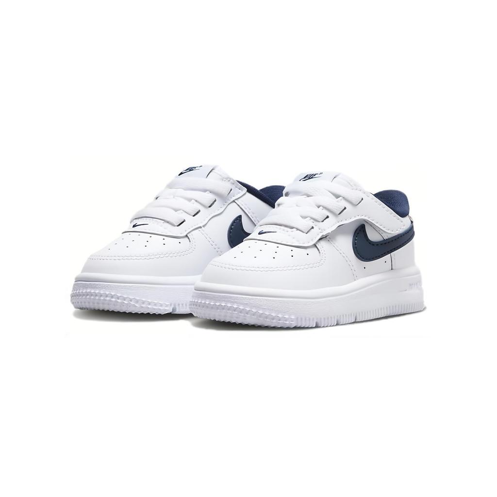 Nike Nike Air Force 1 EasyOn Амортизация, Износостойкие Низкие Кроссовки для Малышей Белые Синие Младенцы и Малыши FN0236-104