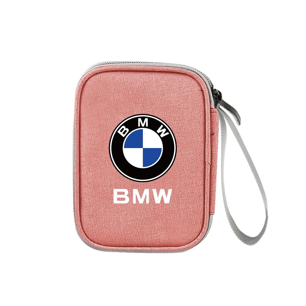 For BMW M Performance Logo Emblem Portable Car Travel Key Driver's License Earphone USB Storage Bag Waterproof Oxford Organizer XN9