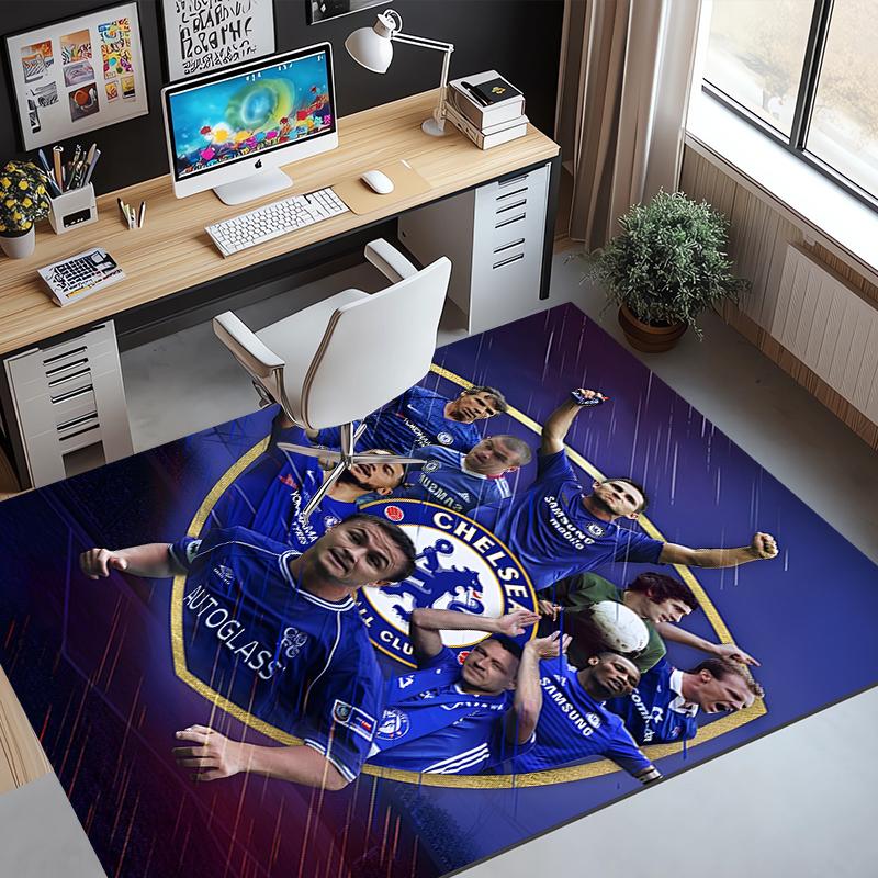 Chelsea F.C Pattern Rug, Indoor/Outdoor Mat, for Picnic, Gameroom, Bedroom, Office, Living Room, Home Decor Carpet, Birthday Gift