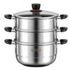 Qiaofangchu 304 Stainless Steel Steamer Pot: Thickened for Cooking Noodles, Soup, and Milk On Induction and Gas Stoves.
