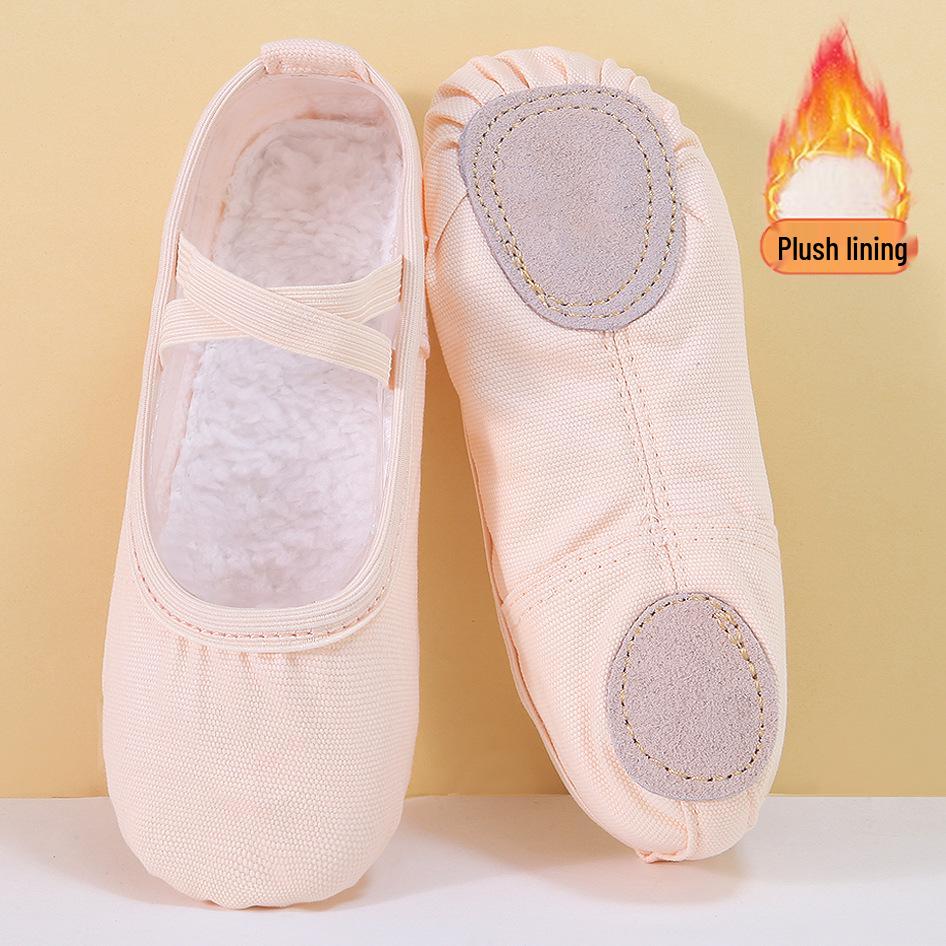 Зимние балетные туфли-лапки кошки с бархатной подкладкой для детей - Уютная танцевальная обувь