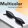 Black Shades Outdoor Sunglasses Oval Frame Travel Goggles British Style Driving Glasses