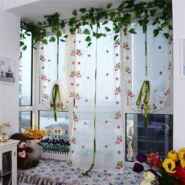 Цветочное окно, сельский декор для спальни, прозрачная драпировка, занавеска с вышивкой бабочки, современные короткие римские шторы, балдахин