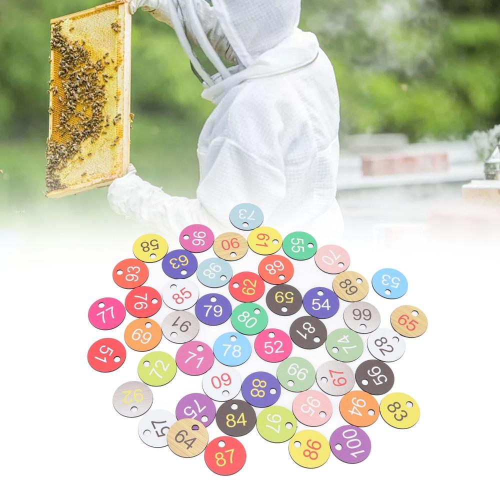 50Pcs Bright Colorful Round Number Labels ABS Number Labels Plastic Number Labels  Beekeeping