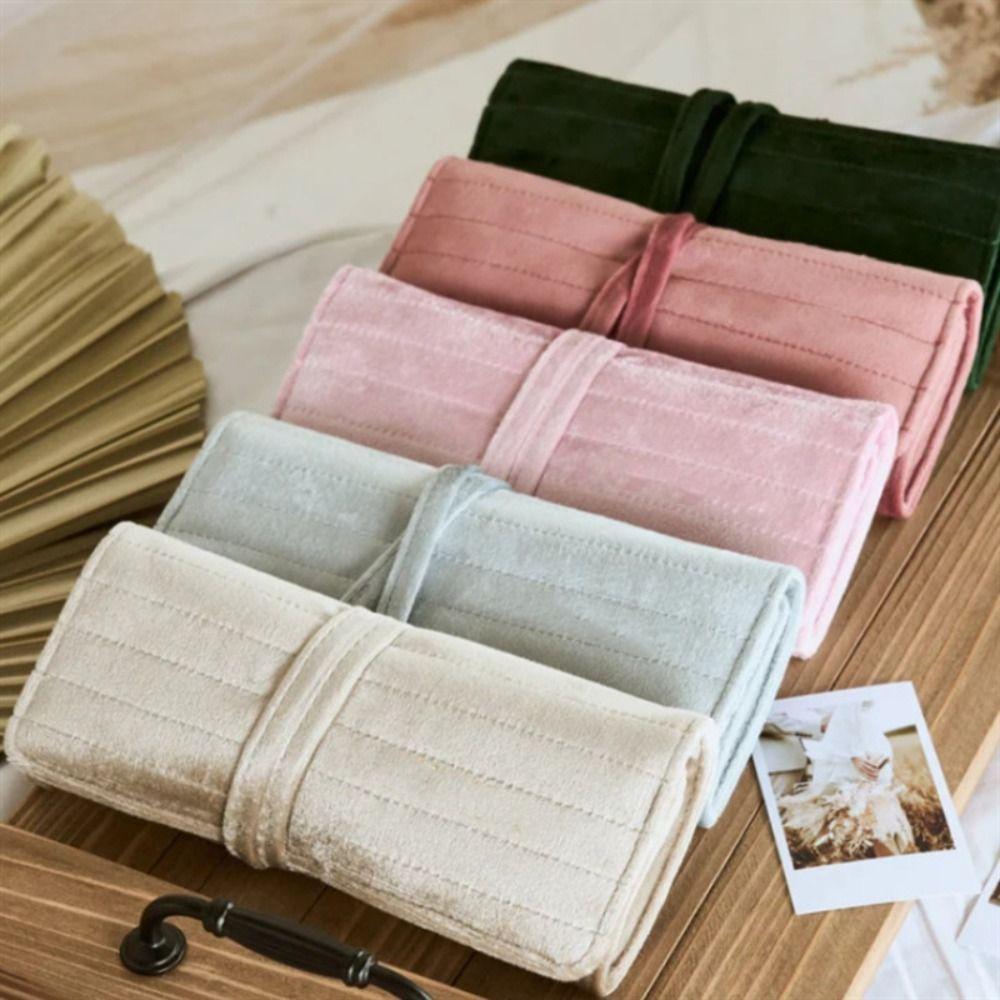 Lace Up Velvet Jewelry Packing Bag Bracelet Necklace Velvet Jewelry Holder Travel
