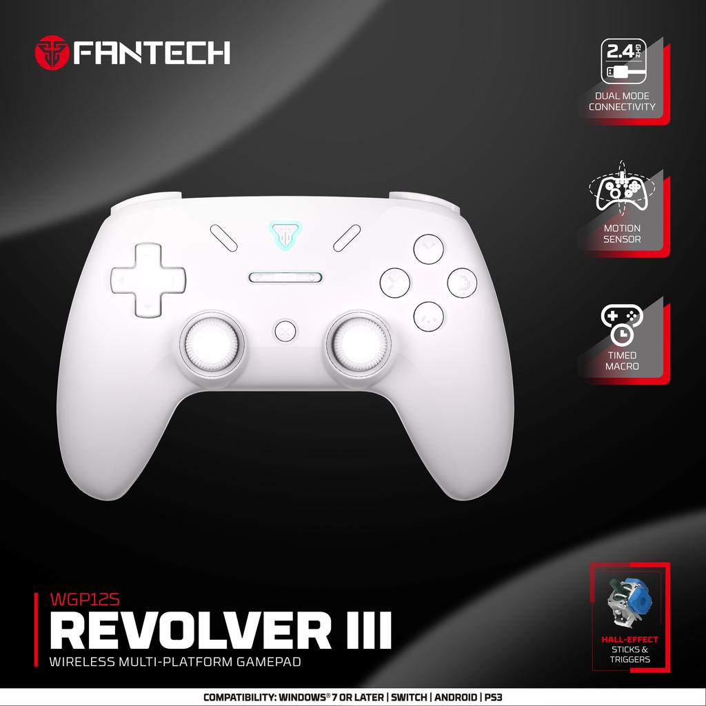 FANTECH REVOLVER III WGP12S Wireless Gamepad Hall-Effect Triggers and Joystick 1000Hz Built-in Gyroscope Controller for PS4