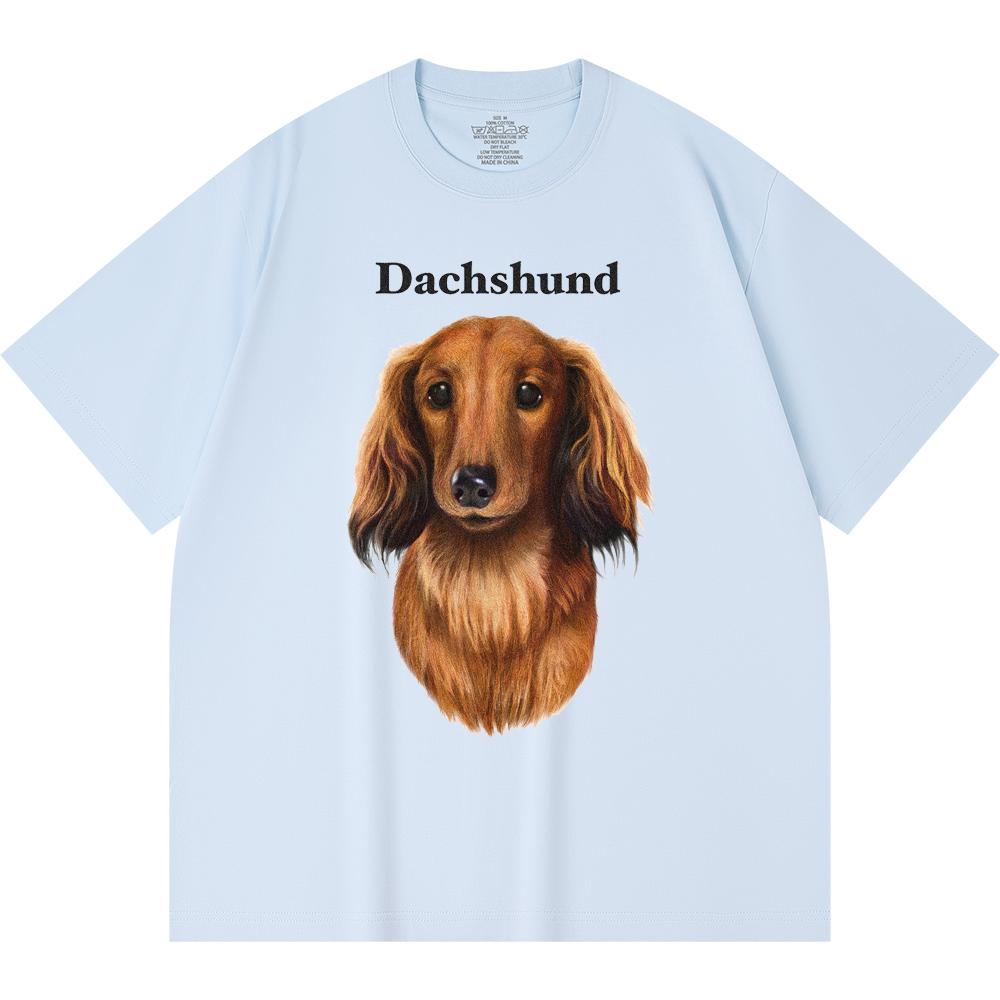 Футболка из 100% хлопка плотностью 230 г/м2 с принтом таксы, забавная футболка из чесаного хлопка в стиле Харадзюку