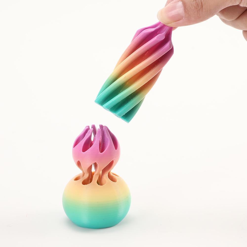 3D Printed Gourd Spiral Toy Figurines Stress Relief Impossible Pyramid Passthrough Sculpture Decompression Gourd Exquisite Decor