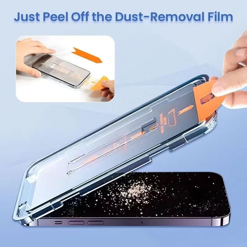 5Pcs Oleophobic Coating Dust Free Easy Install Screen Protector For iPhone 16 17 Pro Max 15 14 11 13 12 16e XS XR 7 8 Plus Glass