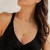 18K Gold Plated Pendant Necklace For Women,  Hollow Irregular Statement Necklace Trendy Jewelry