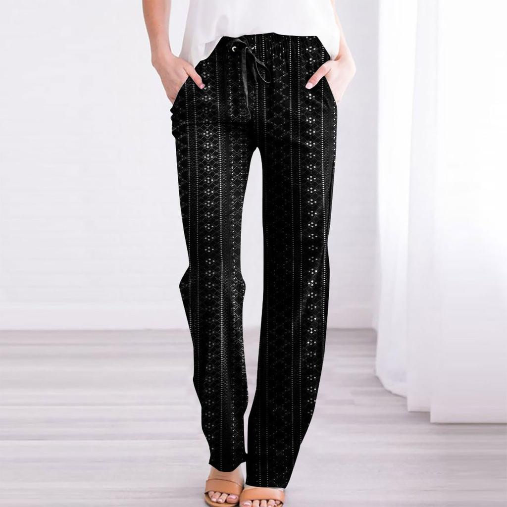 Брюки для женщин, повседневные летние однотонные свободные брюки с прямыми карманами