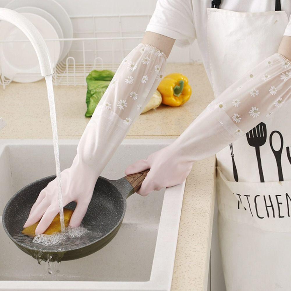 Waterproof Durable Kitchen Clean Tool Dishwashing Gloves Household Scrubber Cleaning Gloves