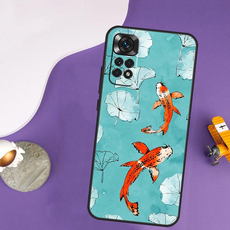 Чехол-книжка с изображением рыбы Кои Инь-Ян для Xiaomi Redmi Note 13 Pro 14 12 9 10 11 Pro 10S 11S 12S Redmi 14C 13C 10C 12C
