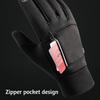 Men's Touch Screen Ski Gloves With Pocket Comfortable Soft Anti-Slip Windproof Thermal Gloves For Outdoor Hiking