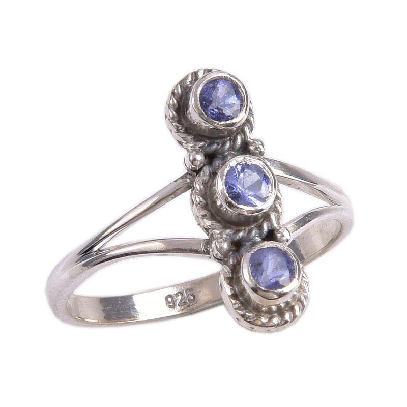 Natural Tanzanite Gemstone 925 Solid Sterling Silver Jewelry Ring Size 8 y8B36