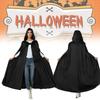 Chic And Comfortable Black Hooded Cloak For Unisex Costume And Cosplay Events
